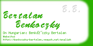 bertalan benkoczky business card